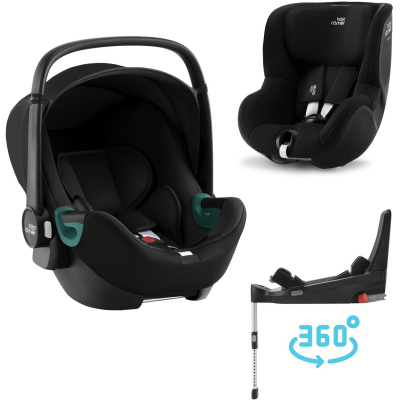 BRITAX Autosedačka set Baby-Safe 3 i-Size+Flex Base 5Z+Autosedačka Dualfix 3 i-Size, Space Black Space Black