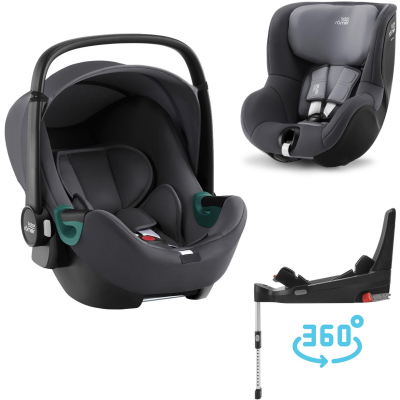 BRITAX Autosedačka set Baby-Safe 3 i-Size+Flex Base 5Z+Autosedačka Dualfix 3 i-Size, Midnight Grey Midnight Grey
